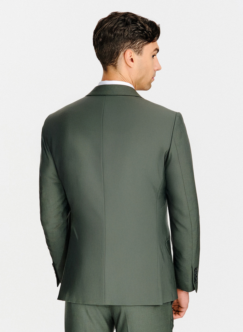 Zielona wełniana marynarka garniturowa