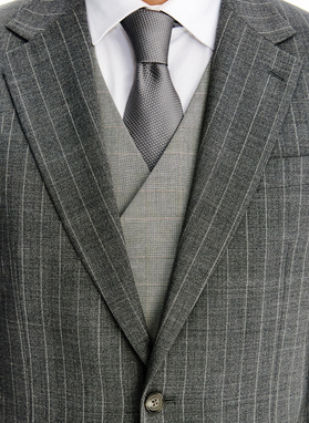 Wełniana marynarka garniturowa w prążek