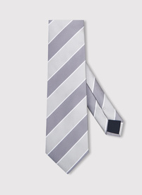 Szary krawat męski w paski