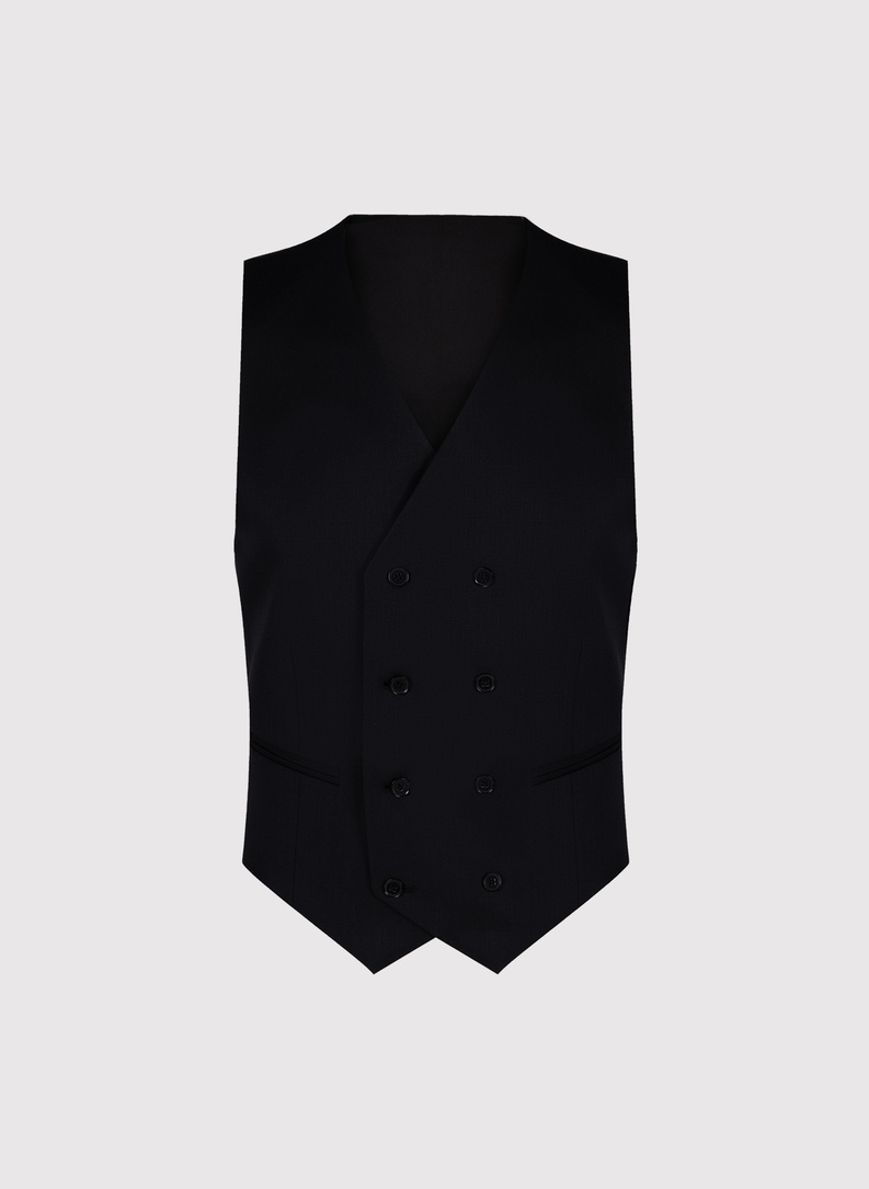 Dwurzędowa czarna kamizelka męska