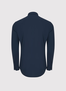 Granatowa dzianinowa koszula męska