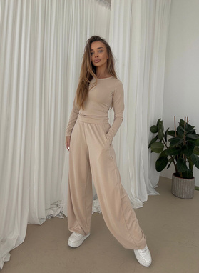 Komplet damski BARI LONG beżowy