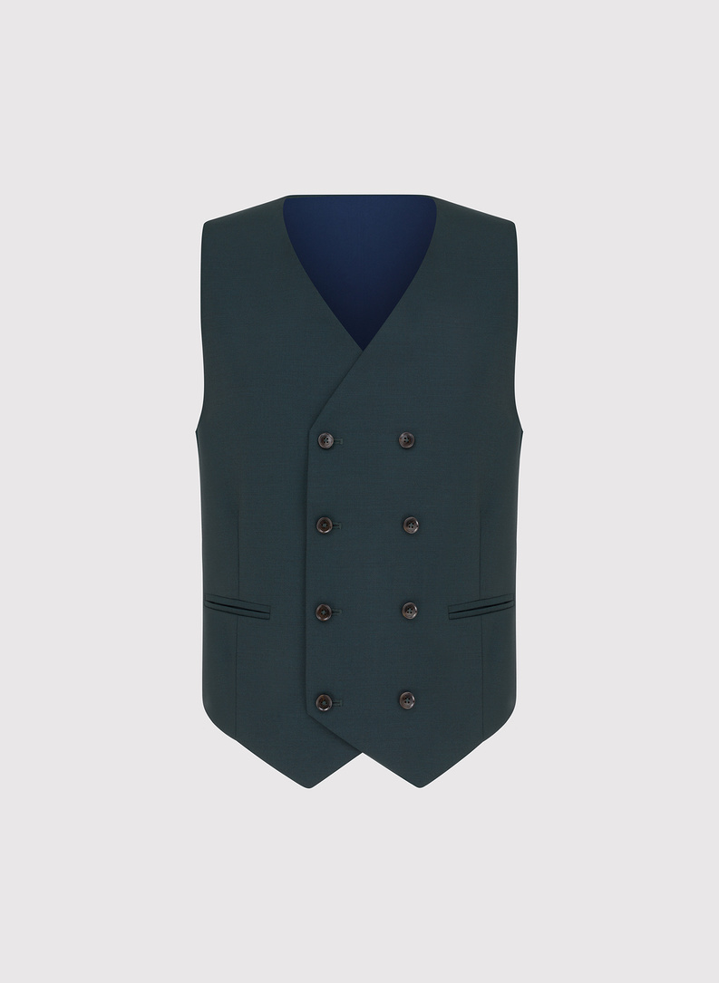 Wełniany zielony garnitur męski