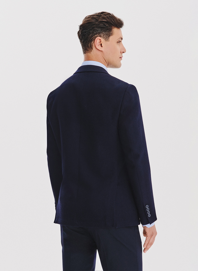 Granatowa marynarka męska z wełny