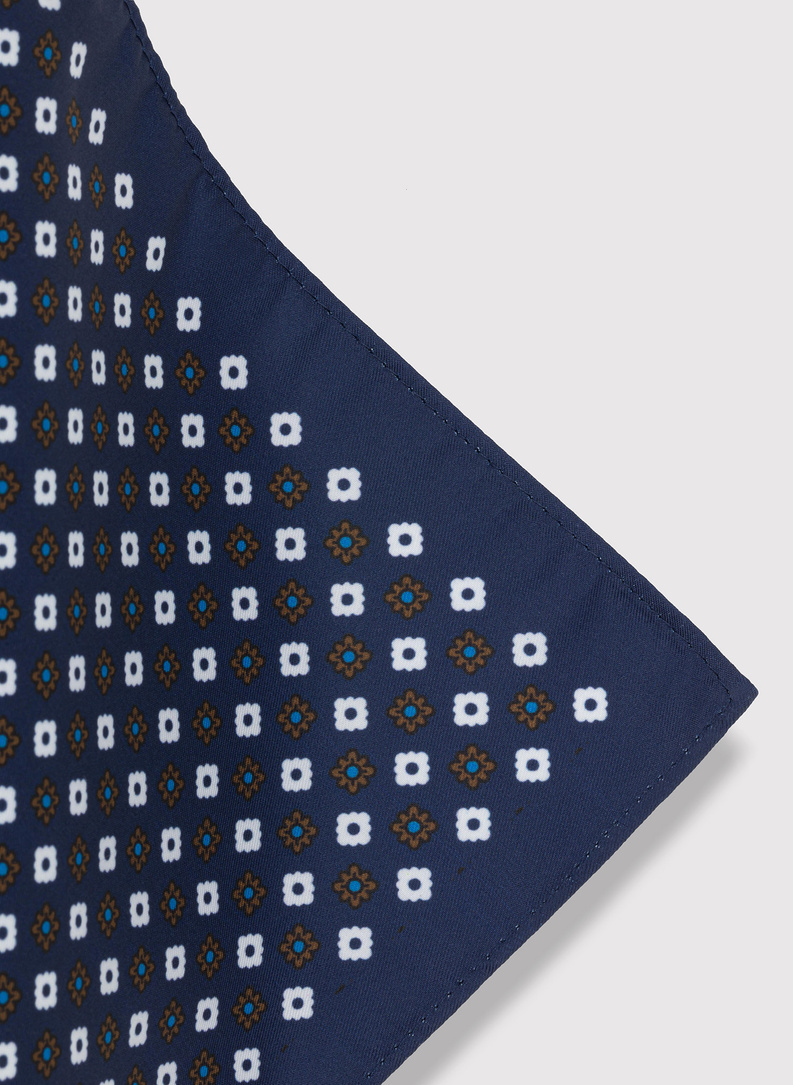 Granatowa poszetka w kwiatki