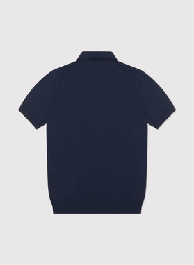 Granatowy swetrowy t-shirt polo