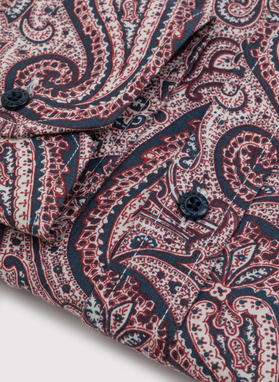 Męska bordowa koszula we wzór paisley