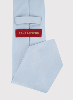 Błękitny krawat męski z jedwabiu