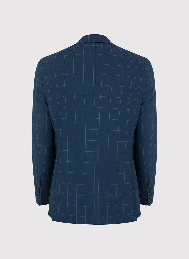 Garnitur w kolorze granatowym w kratę