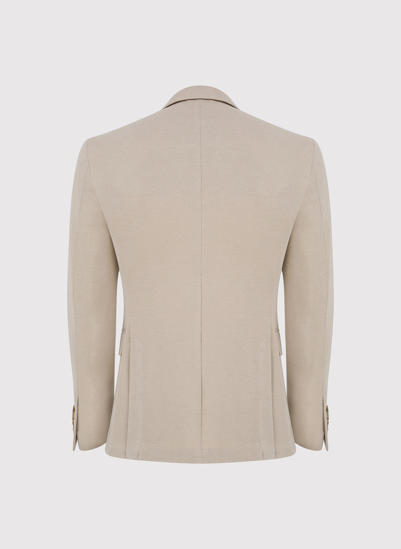 Beżowa marynarka z dzianiny