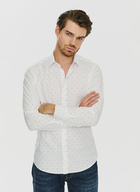 Koszula w kolorze białym w drobny wzór