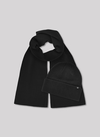 Czarny komplet męski czapka i szalik