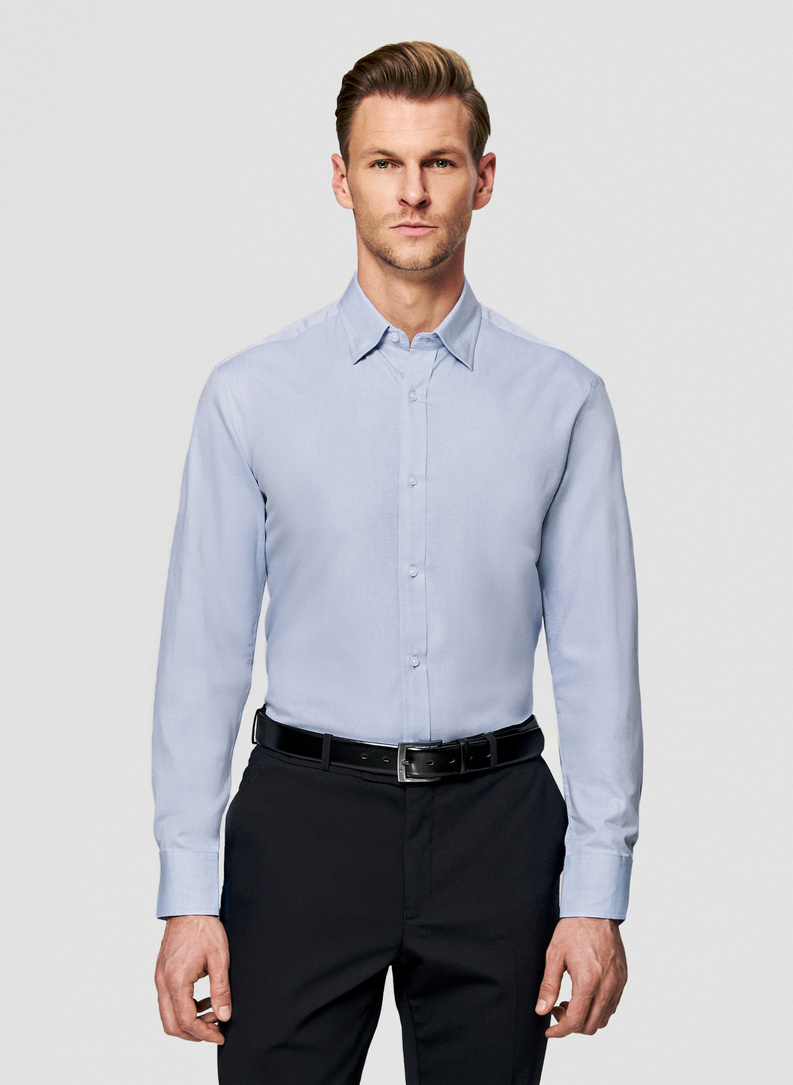 Niebieska koszula męska z bawełny