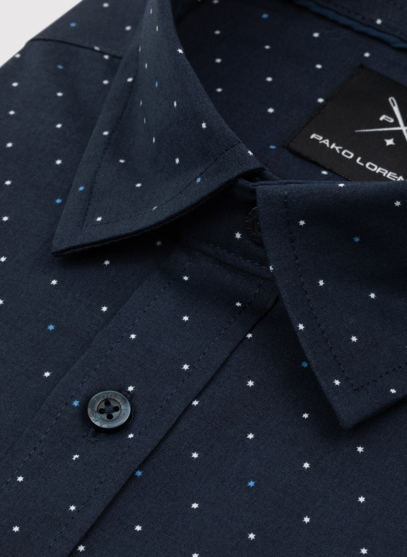 Granatowa koszula w gwiazdki