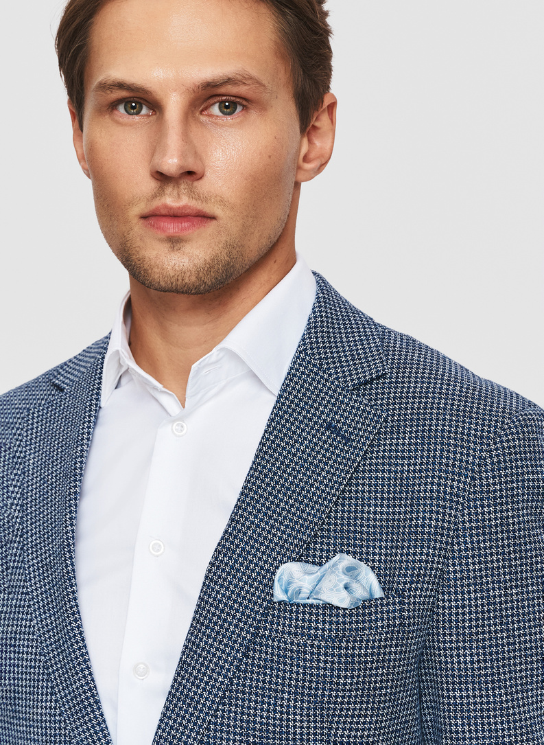 Marynarka w kratkę z lnem