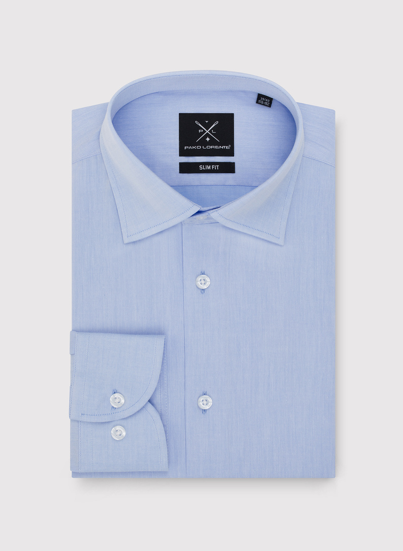 Bawełniana koszula męska w kolorze niebieskiem