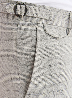 Szare spodnie garniturowe w kartkę