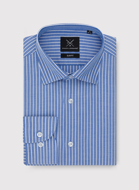 Niebieska koszula męska w paski
