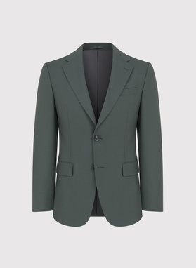 Zielony wełniany garnitur męski