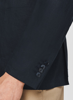 Granatowa lniana marynarka męska