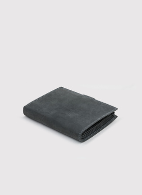 Szary skórzany portfel