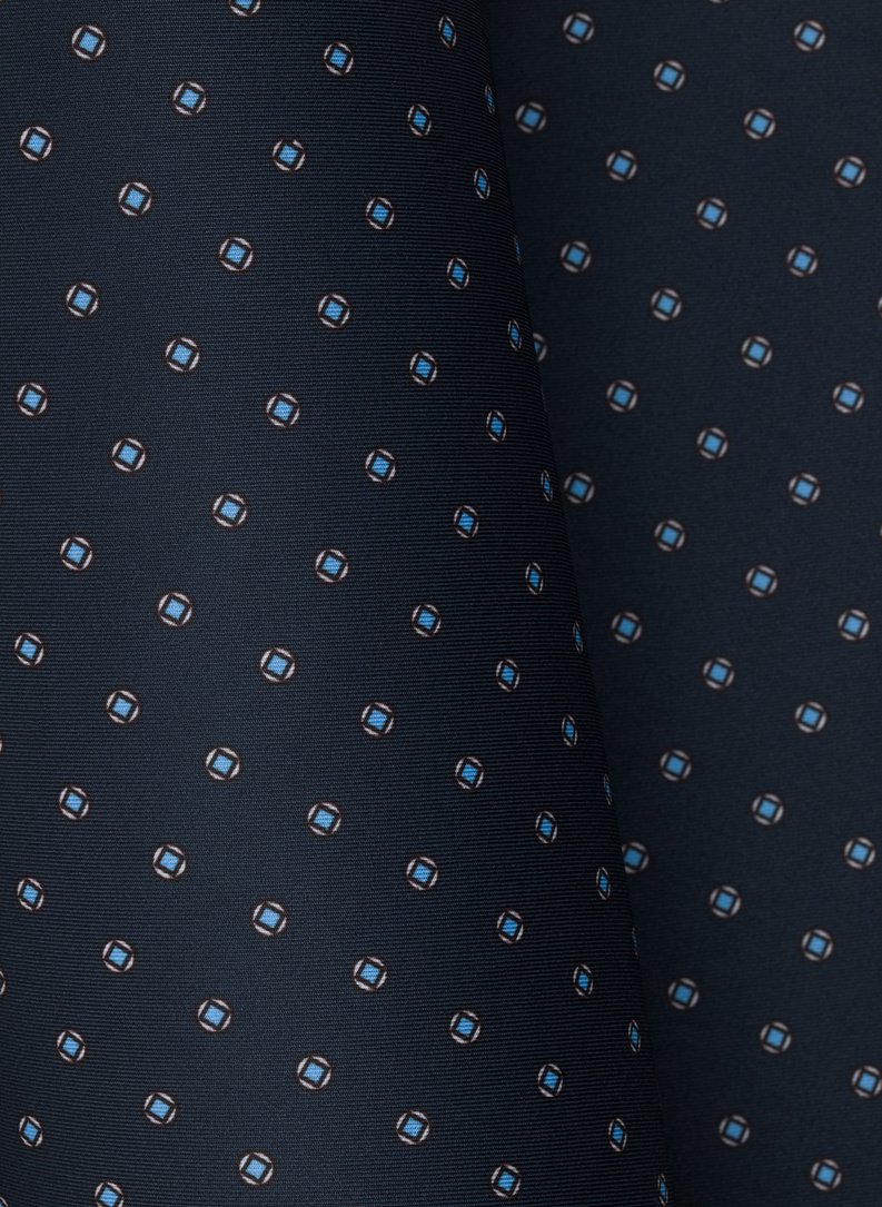 Granatowa poszetka męska w niebieski drobny wzór