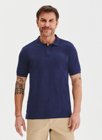 Granatowy gładki t-shirt polo