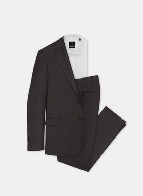 Brązowe spodnie garniturowe P21WP-6G-092-A