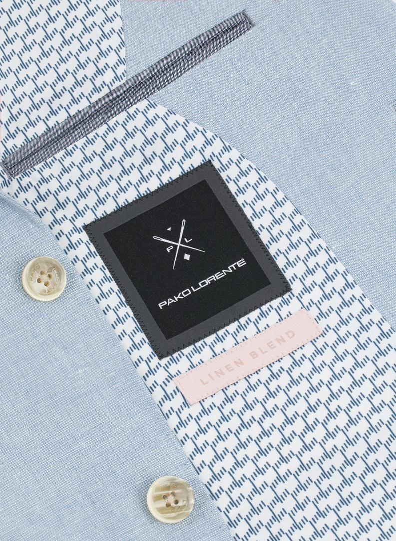 Lniana marynarka męska w kolorze niebieskim