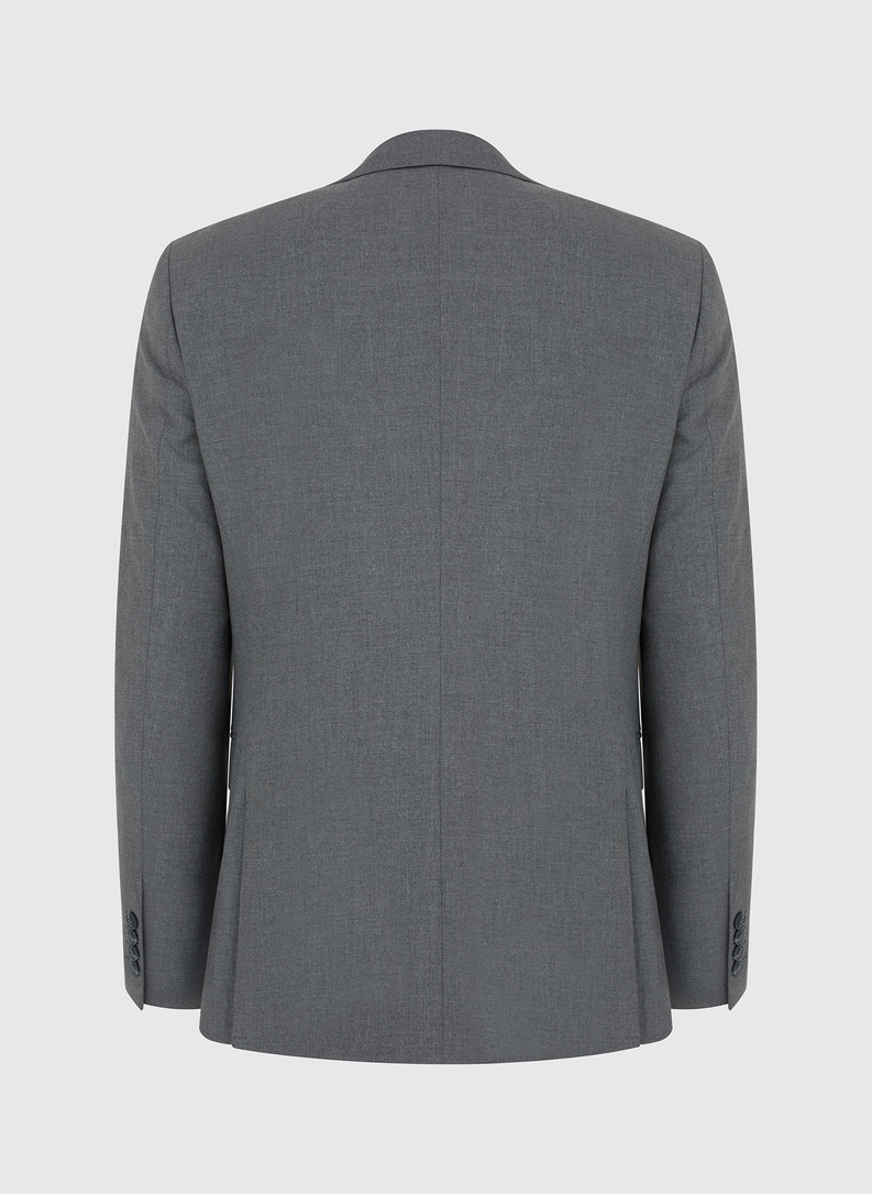Gładki szary garnitur męski