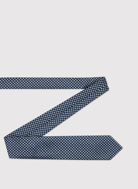 Granatowy krawat męski w drobny wzór