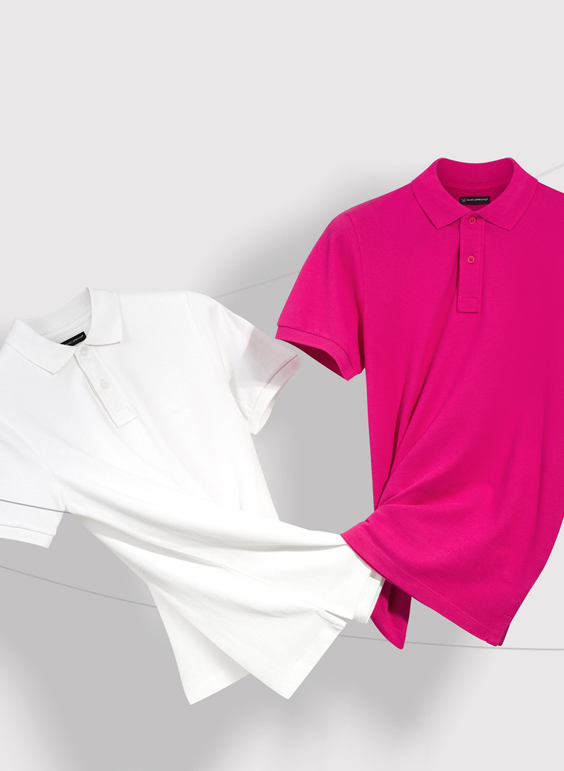 Gładki T-shirt polo w kolorze białym