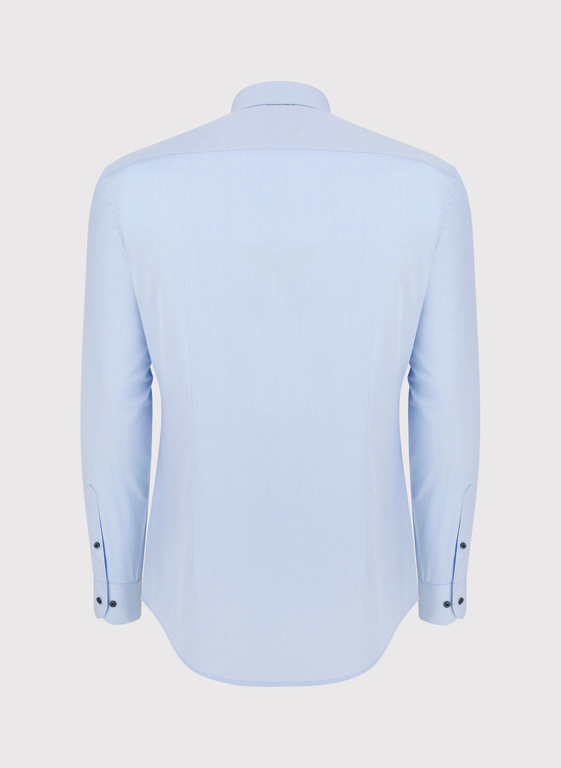 Gładka bawełniana koszula męska długi rękaw