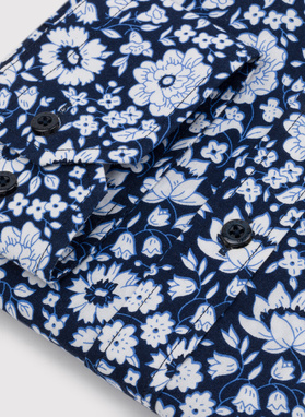 Granatowa koszula w białe kwiaty