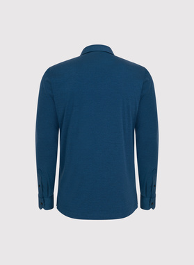 Bawełniana koszula męska w kolorze granatowym