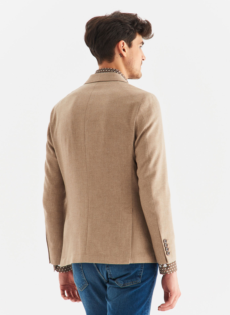 Casualowa marynarka męska w kolorze beżowym
