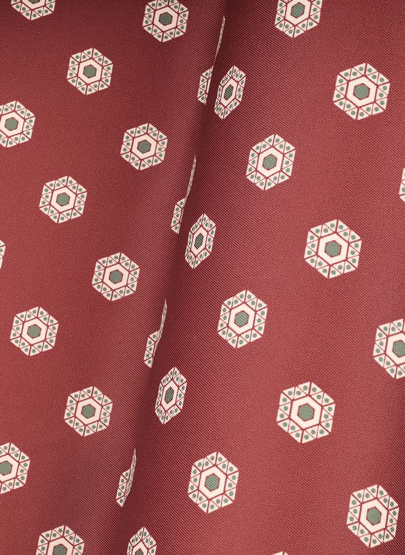 Bordowa poszetka męska sześciokąty