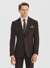 Ciemnobrązowy garnitur męski