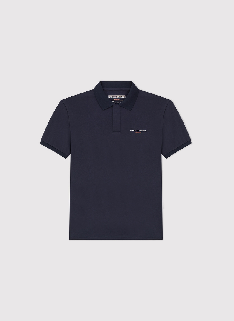 Granatowy bawełniany t-shirt polo