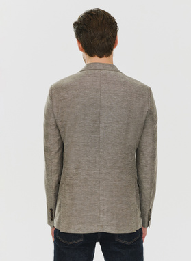 Brązowa marynarka z lnem