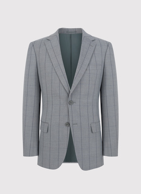 Szara marynarka garniturowa w kratę Windowpane