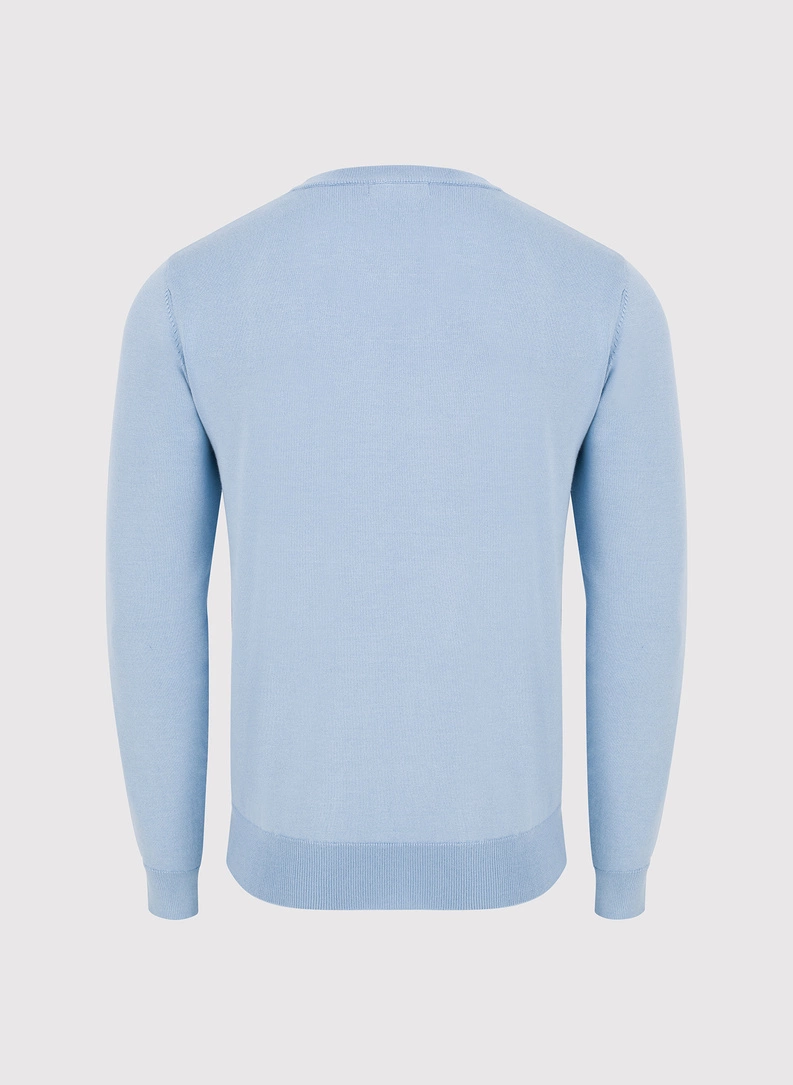 Niebieski sweter męski o-neck