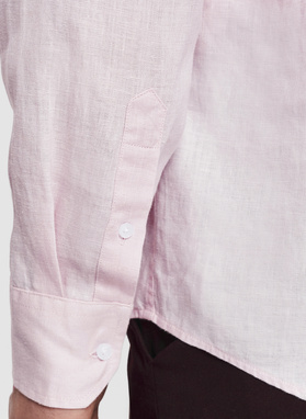 Lniana koszula męska w kolorze różowym