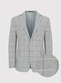 Jasnoszara marynarka męska w kratkę