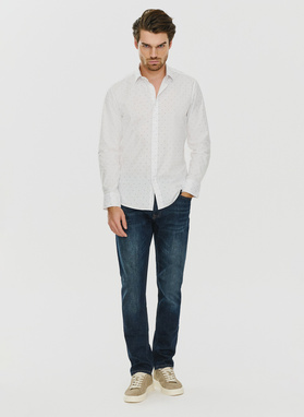 Koszula w kolorze białym w drobny wzór