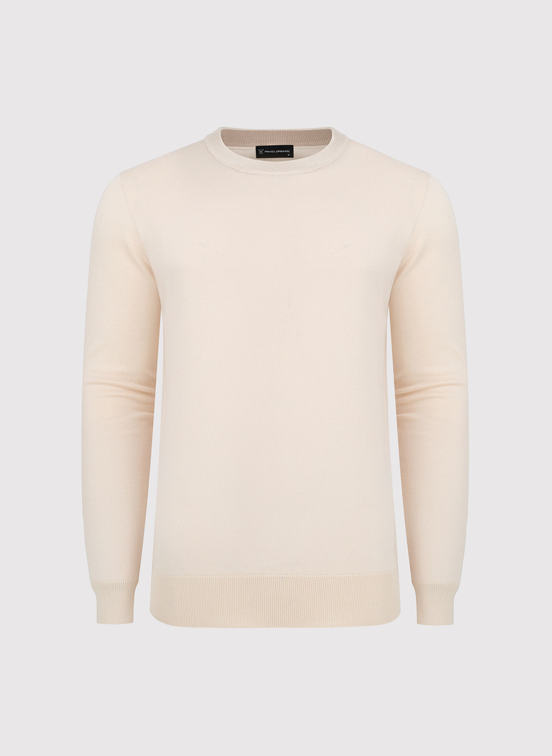 Beżowy sweter męski o-neck