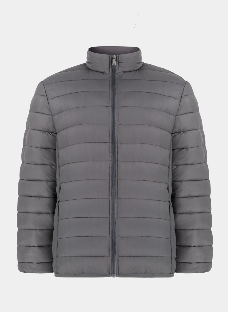 Szara krótka pikowana kurtka