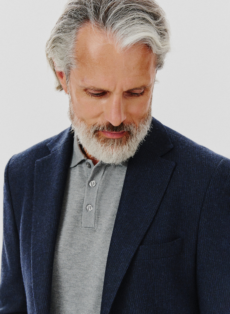 Granatowa marynarka męska z odpinaną podpinką