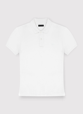 Gładki T-shirt polo w kolorze białym