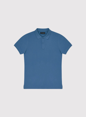 Gładki t-shirt polo w niebieskim kolorze